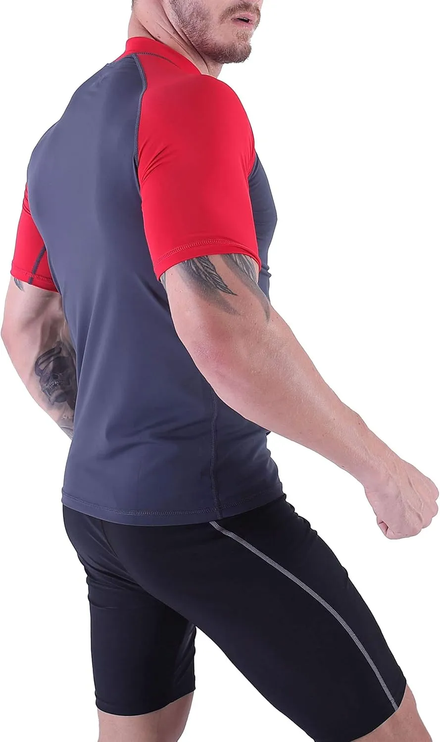 Men's Diving Rash Guard Swim Shirt Loose Fit Athletic Undershirt Quick Dry Surfing Tops UPF 50 