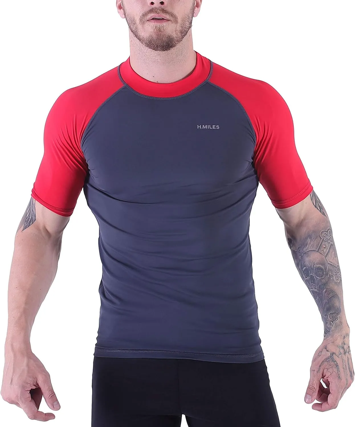 Men's Diving Rash Guard Swim Shirt Loose Fit Athletic Undershirt Quick Dry Surfing Tops UPF 50 