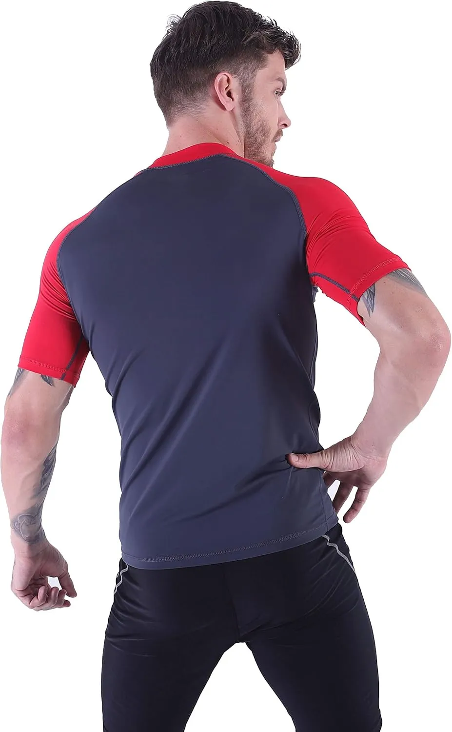 Men's Diving Rash Guard Swim Shirt Loose Fit Athletic Undershirt Quick Dry Surfing Tops UPF 50 