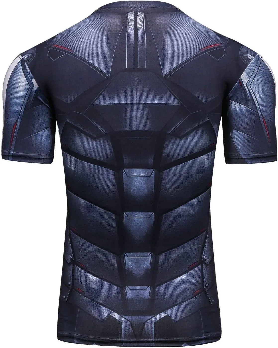 Men's Fitness Shirt Compression Short Sleeve Sports T-Shirt Workouts Running Tee Quickly Dry Tops Bat Logo Blouse