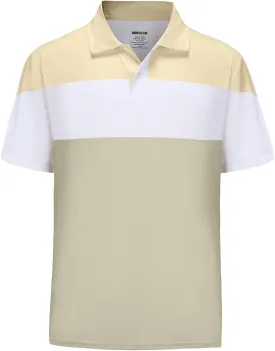 Mens Short Sleeve Golf Polo Shirts Dry Fit Moisture Wicking Performance Casual Sports Polo Shirts for Men