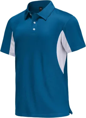 Mens Short Sleeve Golf Polo Shirts Dry Fit Moisture Wicking Performance Casual Sports Polo Shirts for Men