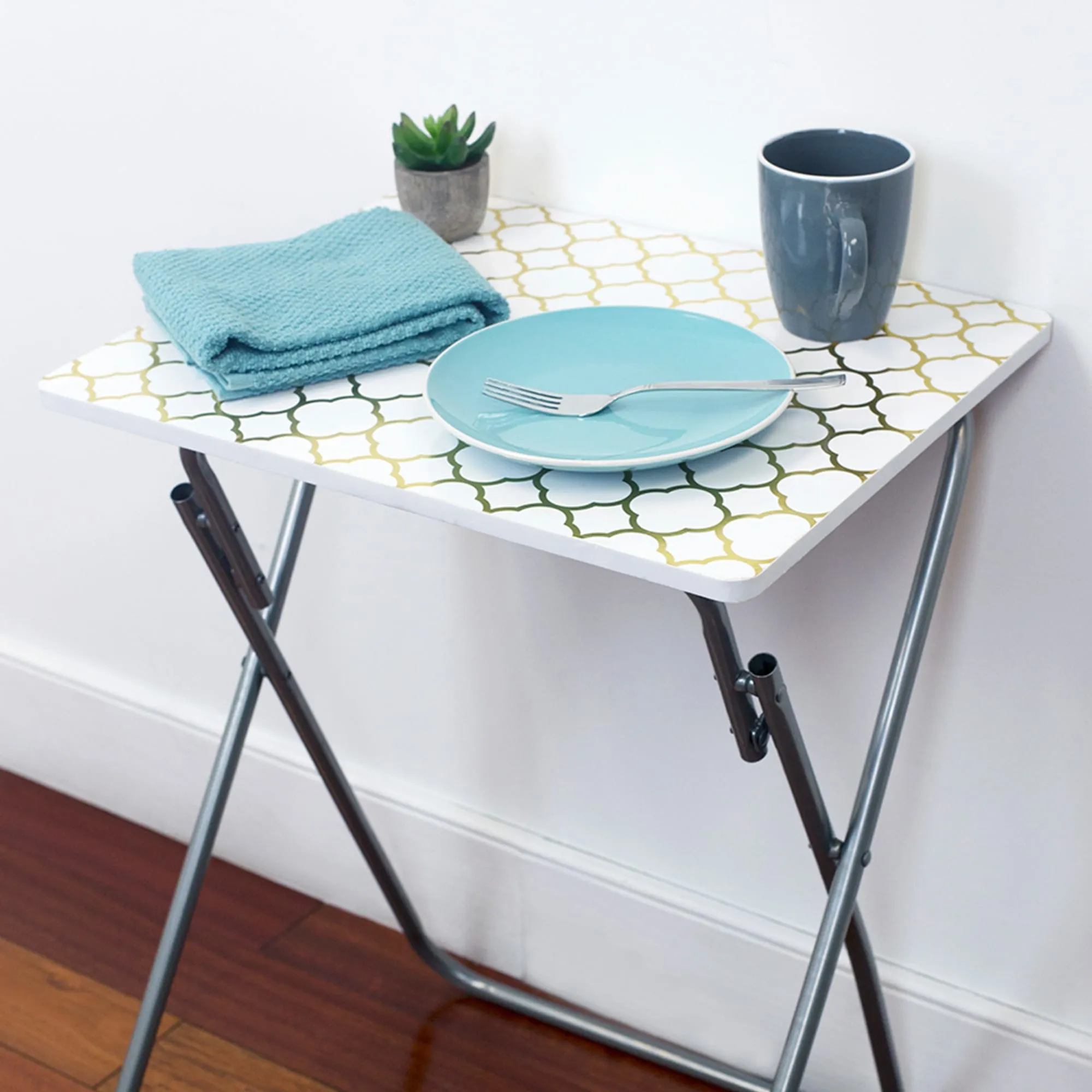 Metallic Multi-Purpose Foldable Table, Gold