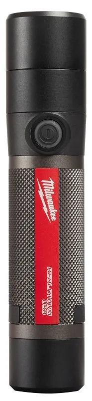 Milwaukee 2160-21 USB Rechargeable Compact Flashlight, 3 Ah, Lithium-Ion Battery, LED Lamp, Bulls Eye/Flood/Spot Beam :EA: QUANTITY: 1
