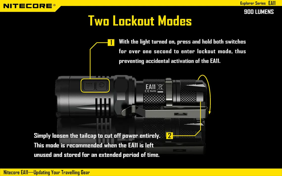 Nitecore EA11 900 Lumens LED Flashlight