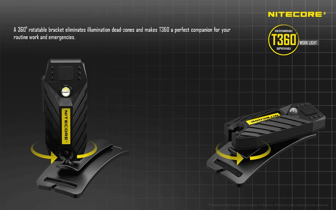 NiteCore T360 USB Rechargable Rotateable LED Headlamp