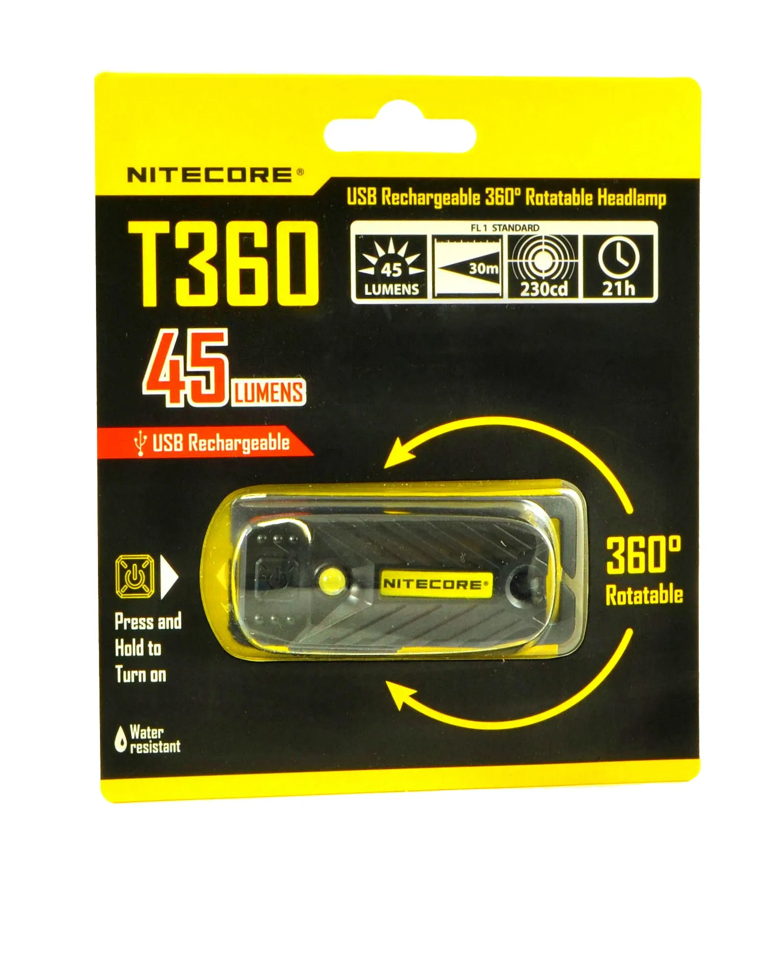NiteCore T360 USB Rechargable Rotateable LED Headlamp