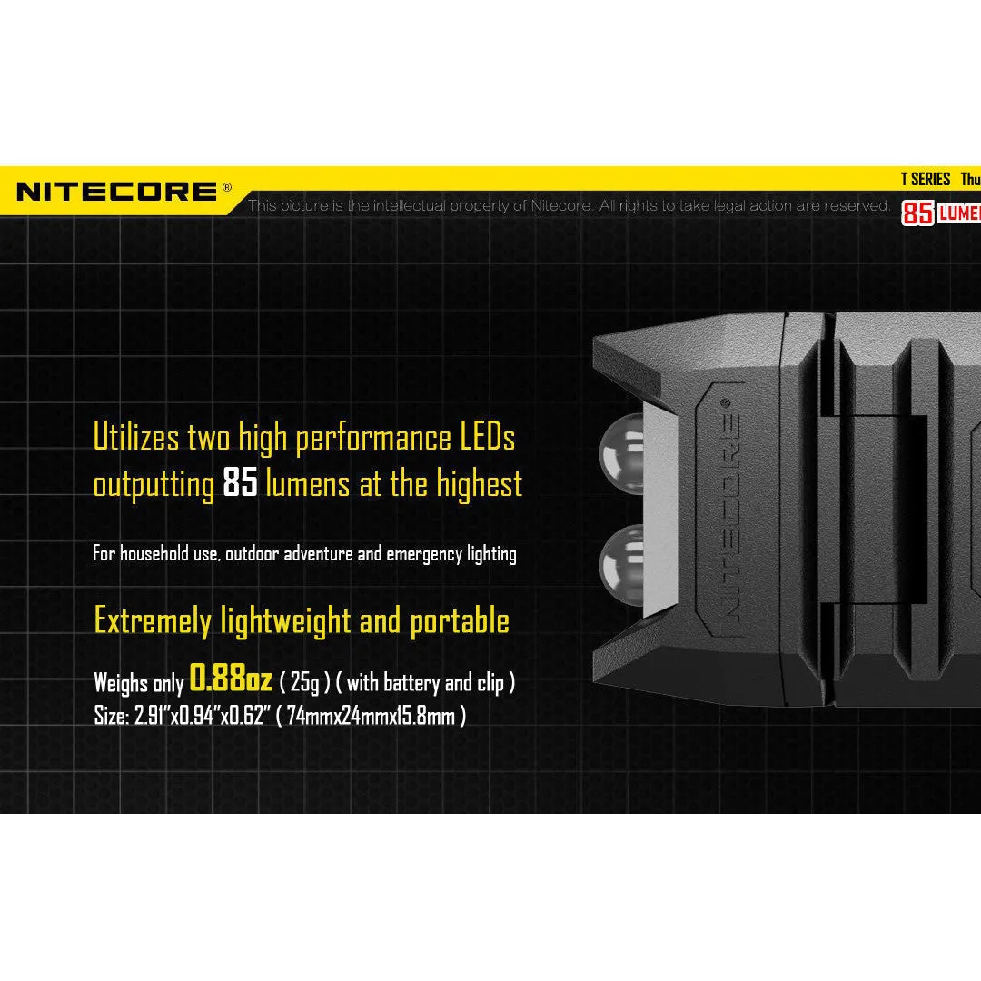 Nitecore THUMB Clip-On/Tiltable Keychain Light (85 Lumens | Rechargeable)