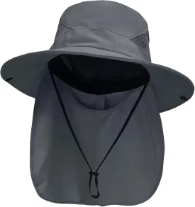 NPJY Sun Fishing Hats for Men Women UV Sun Protection Bucket Hat with Foldable Neck Flap