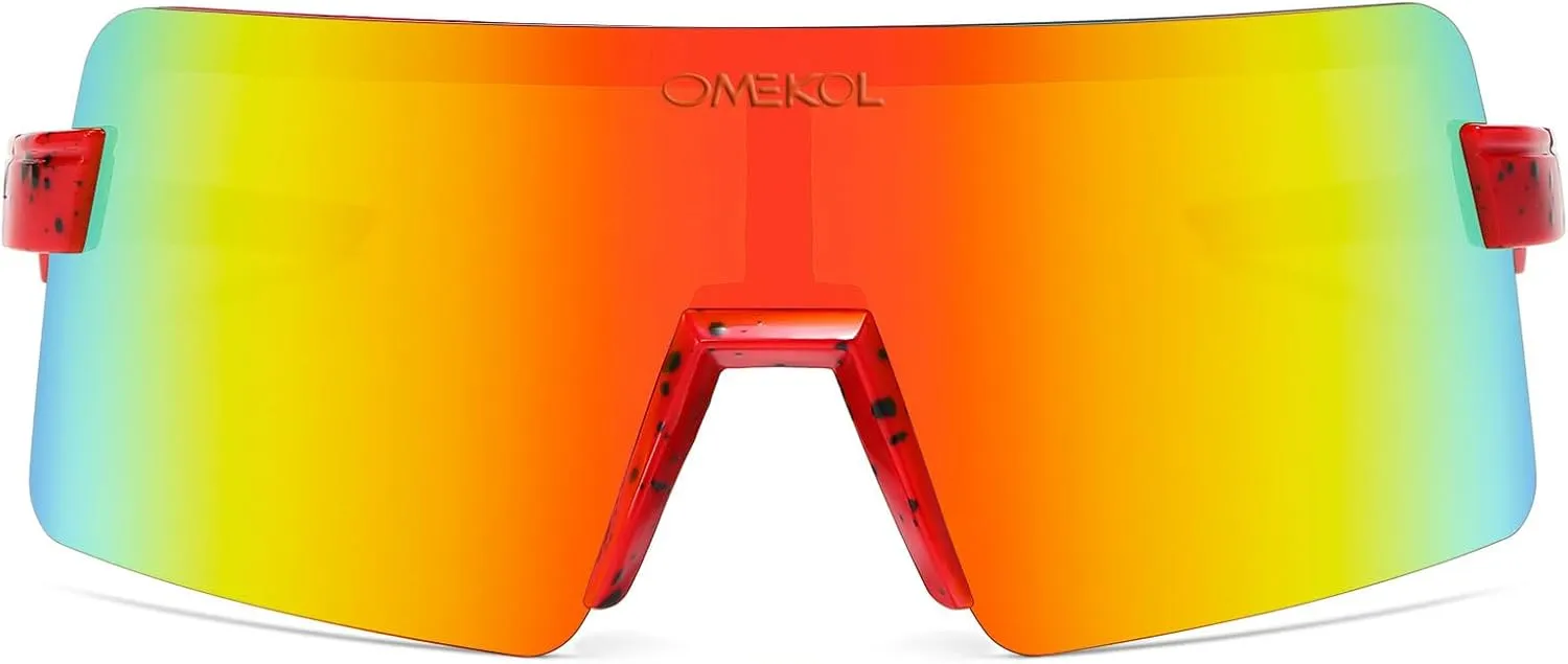 OMEKOL Two Sizes For Adults and Youth Polarized Sunglasses Men Women Outdoor Sport Baseball Glasses UV400 Cycling Eyewear