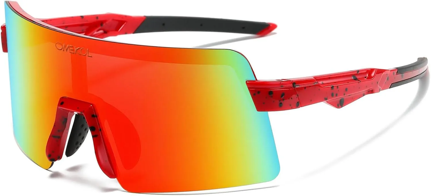 OMEKOL Two Sizes For Adults and Youth Polarized Sunglasses Men Women Outdoor Sport Baseball Glasses UV400 Cycling Eyewear