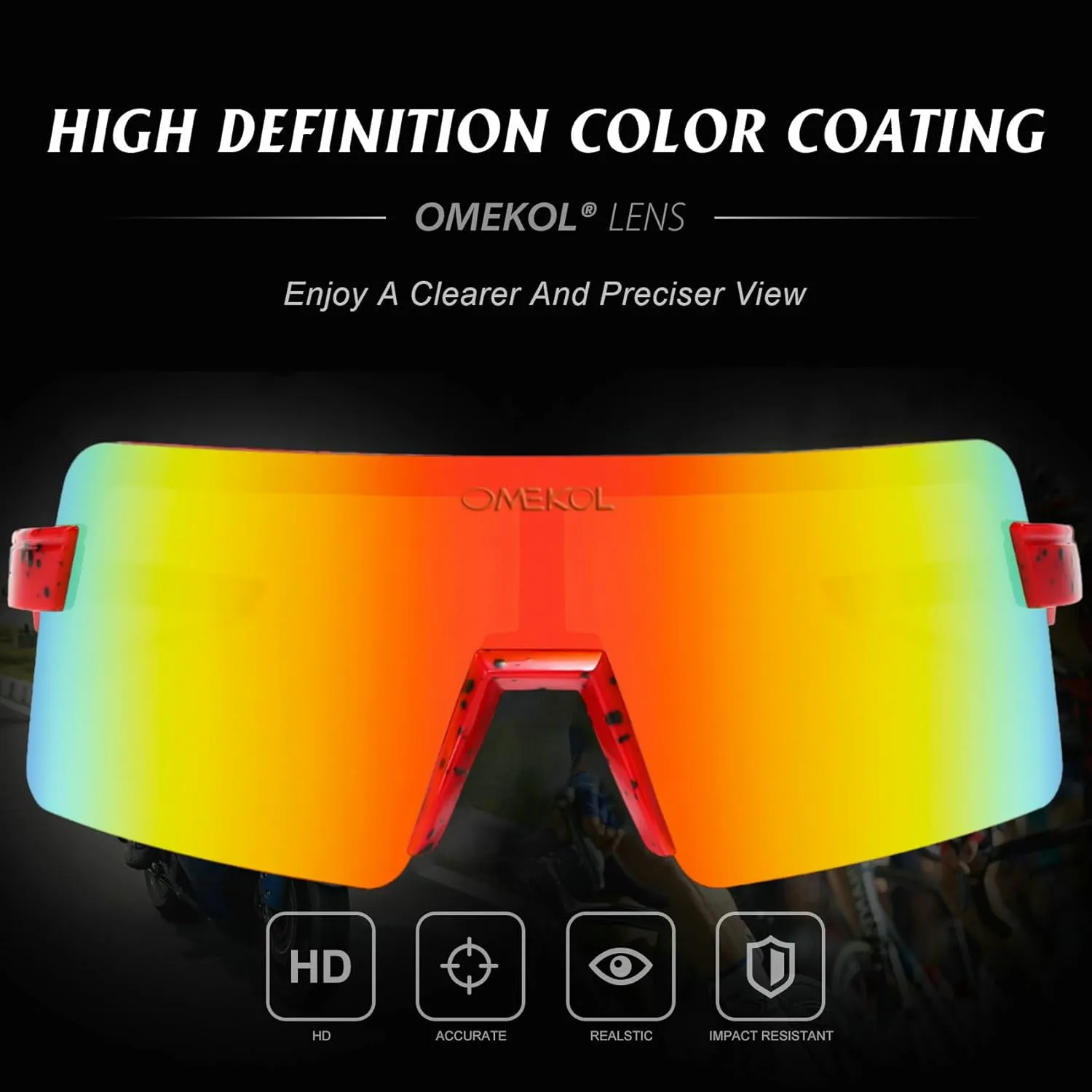 OMEKOL Two Sizes For Adults and Youth Polarized Sunglasses Men Women Outdoor Sport Baseball Glasses UV400 Cycling Eyewear