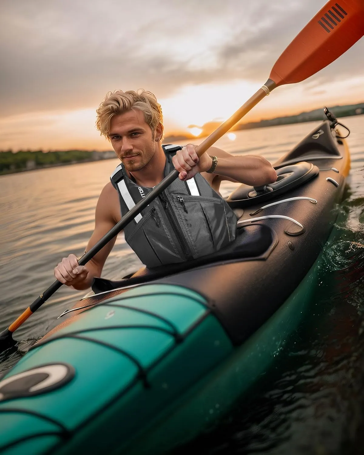 Owntop Swim Vest for Adults | Unrestricted Arm Movement | Extra-Large Pockets | Super-Thin | Kayak, Boating, Fishing