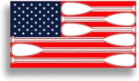 Pair American Flag USA Decal Sticker SUP Paddle Board Canoe Kayak
