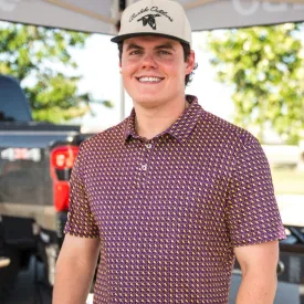 Performance Polo - Louisiana Purple & Yellow