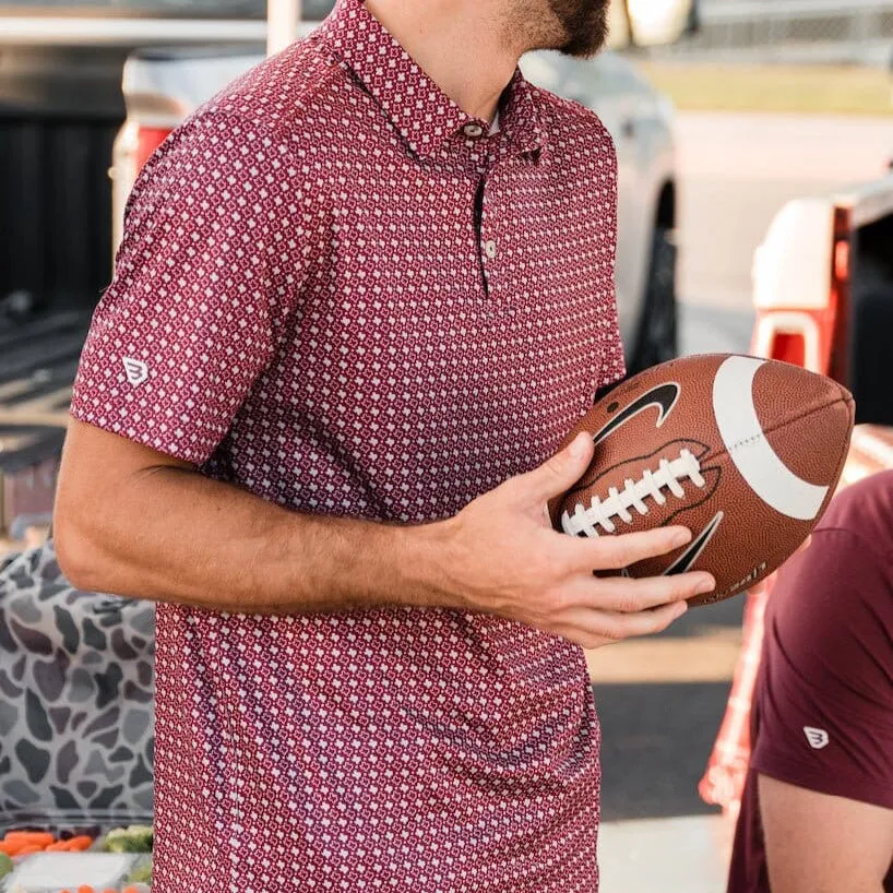 Performance Polo - Texas Maroon & Grey
