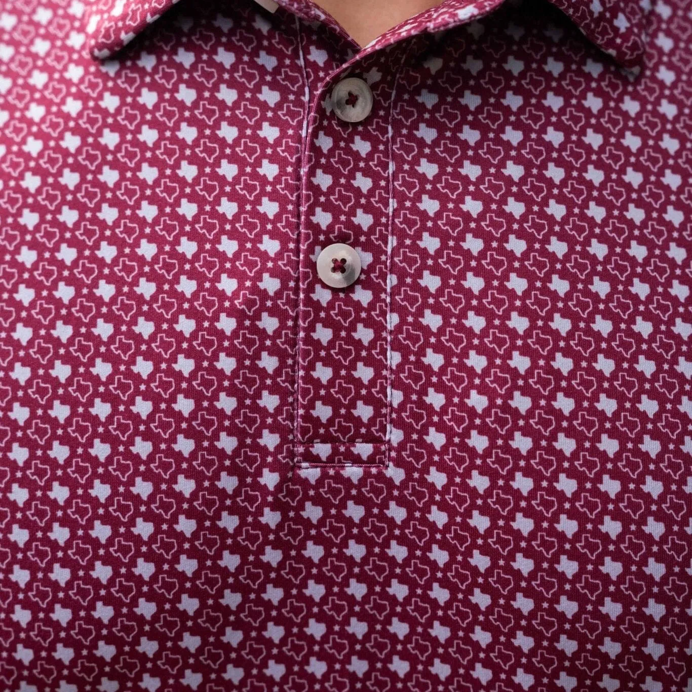 Performance Polo - Texas Maroon & Grey
