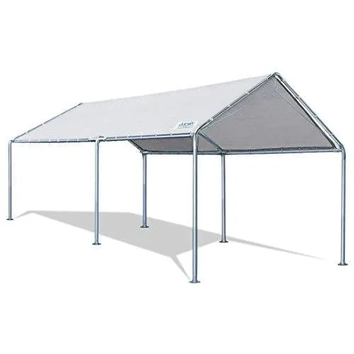 Quictent 10X20ft Upgraded Heavy Duty Car Canopy Galvanized Frame Carport Outdoor Boat Shelter with 3 Reinforced Steel Cables