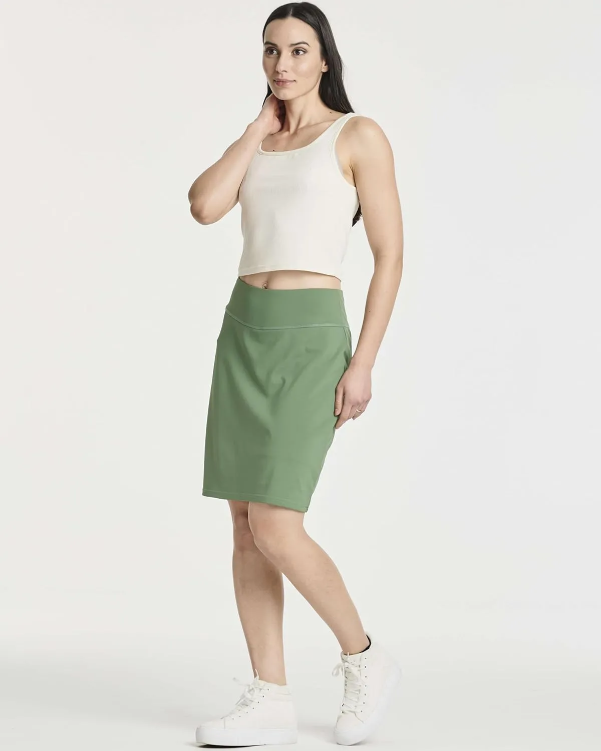 Real Essentials 3 Pack: Women's 20" Golf Skirts Knee Length Skorts Athletic Long Active Casual Pockets (Available in Plus)