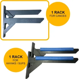 ReRackIt - Outdoor or Indoor Wall Mounted Kayak Rack, SUP Rack, Canoe Rack - Stackable