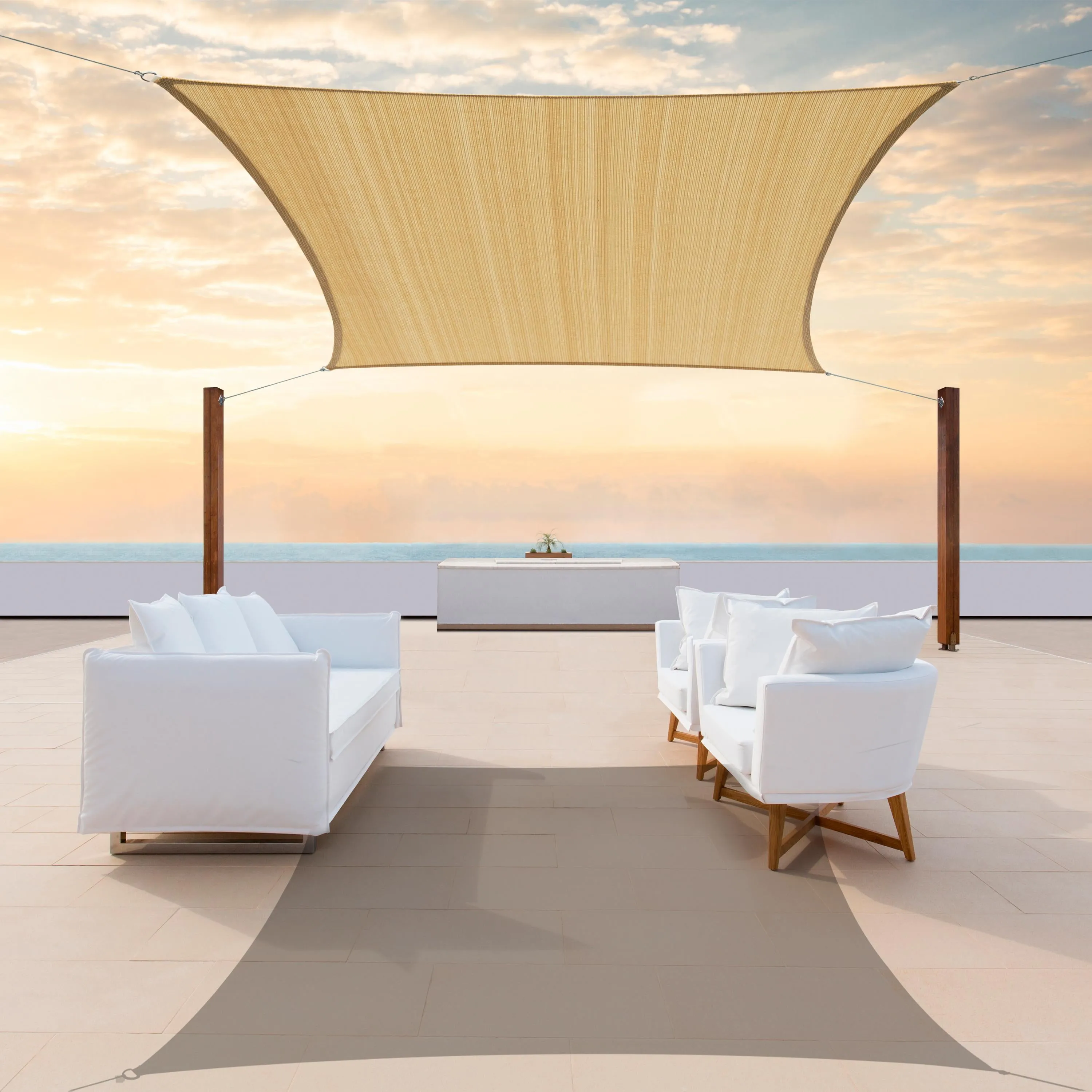 Square Sun Shade Sail Canopy, Commercial Grade, 4 Sizes, 8 Colors
