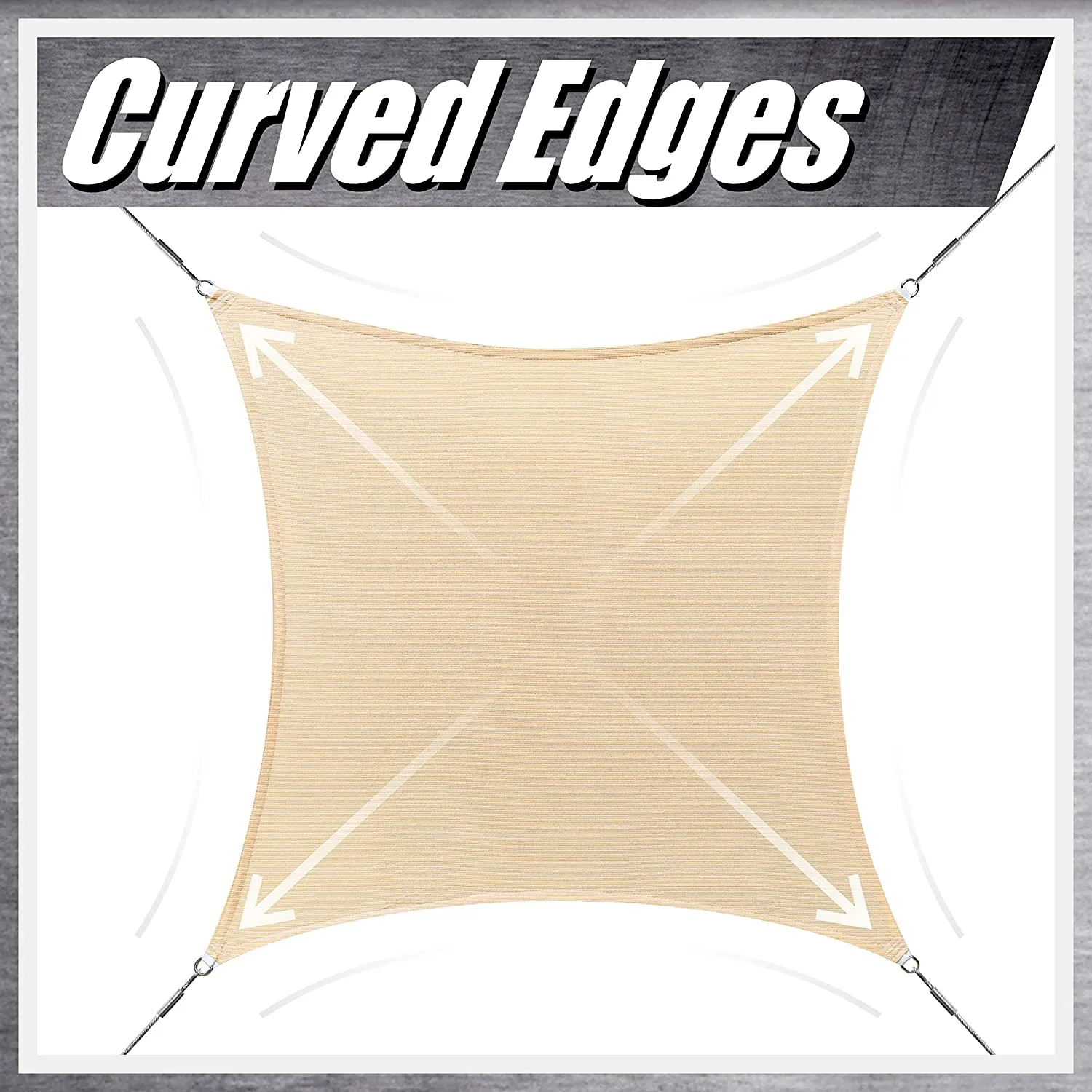 Square Sun Shade Sail Canopy, Commercial Grade, 4 Sizes, 8 Colors