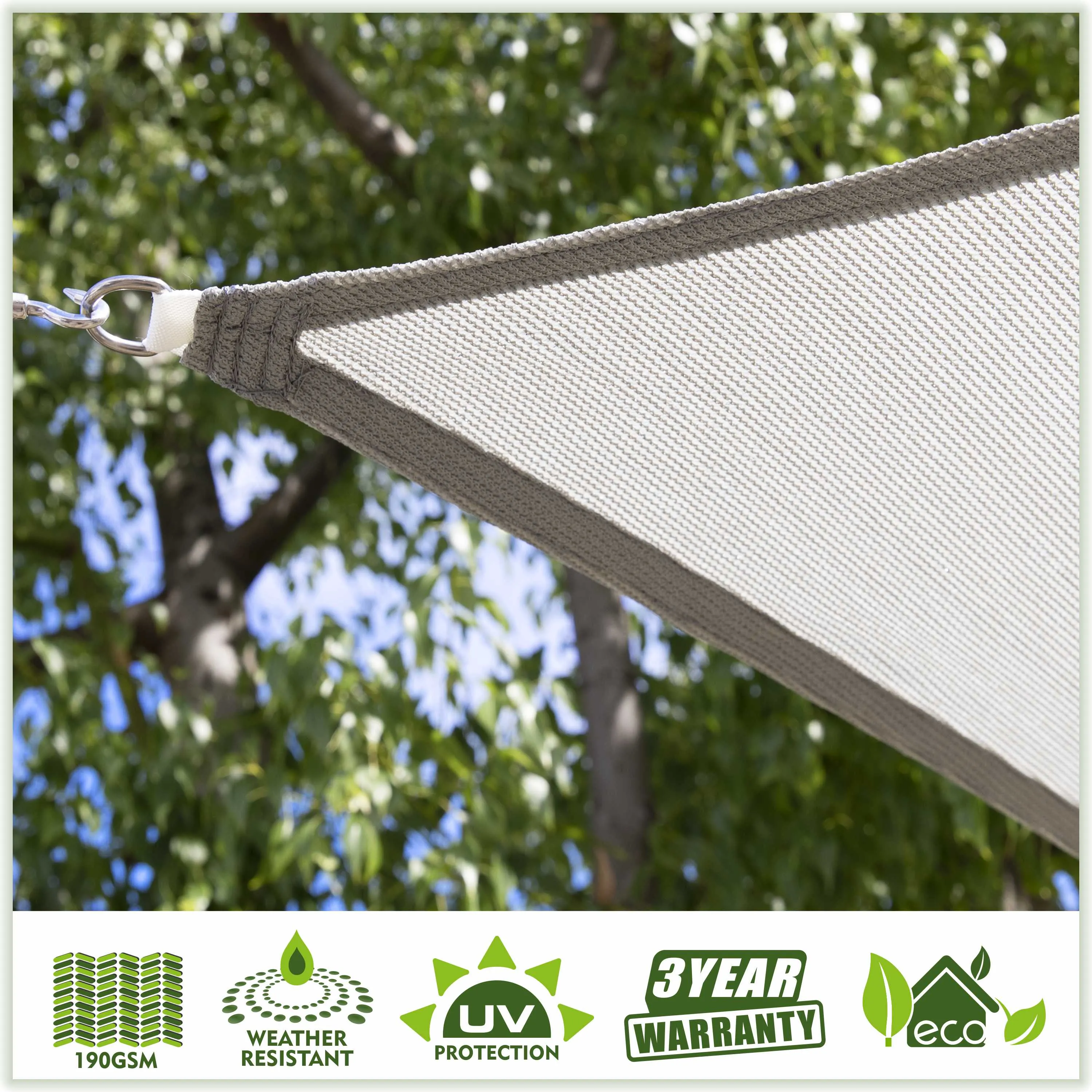 Square Sun Shade Sail Canopy, Commercial Grade, 4 Sizes, 8 Colors