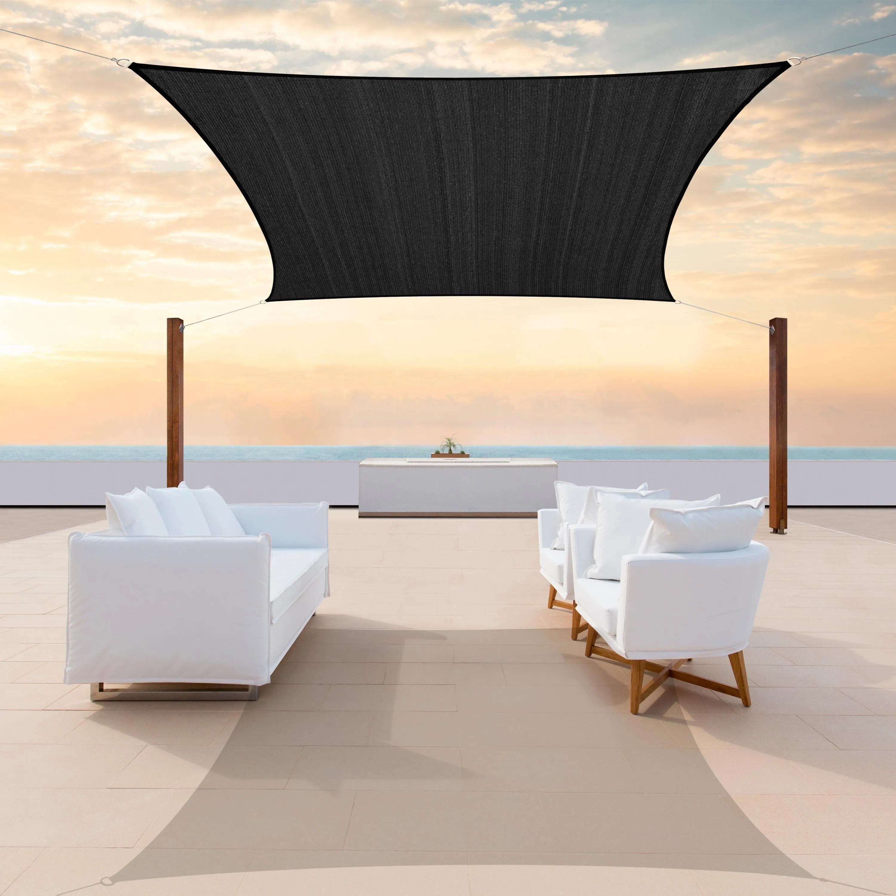 Square Sun Shade Sail Canopy, Commercial Grade, 4 Sizes, 8 Colors