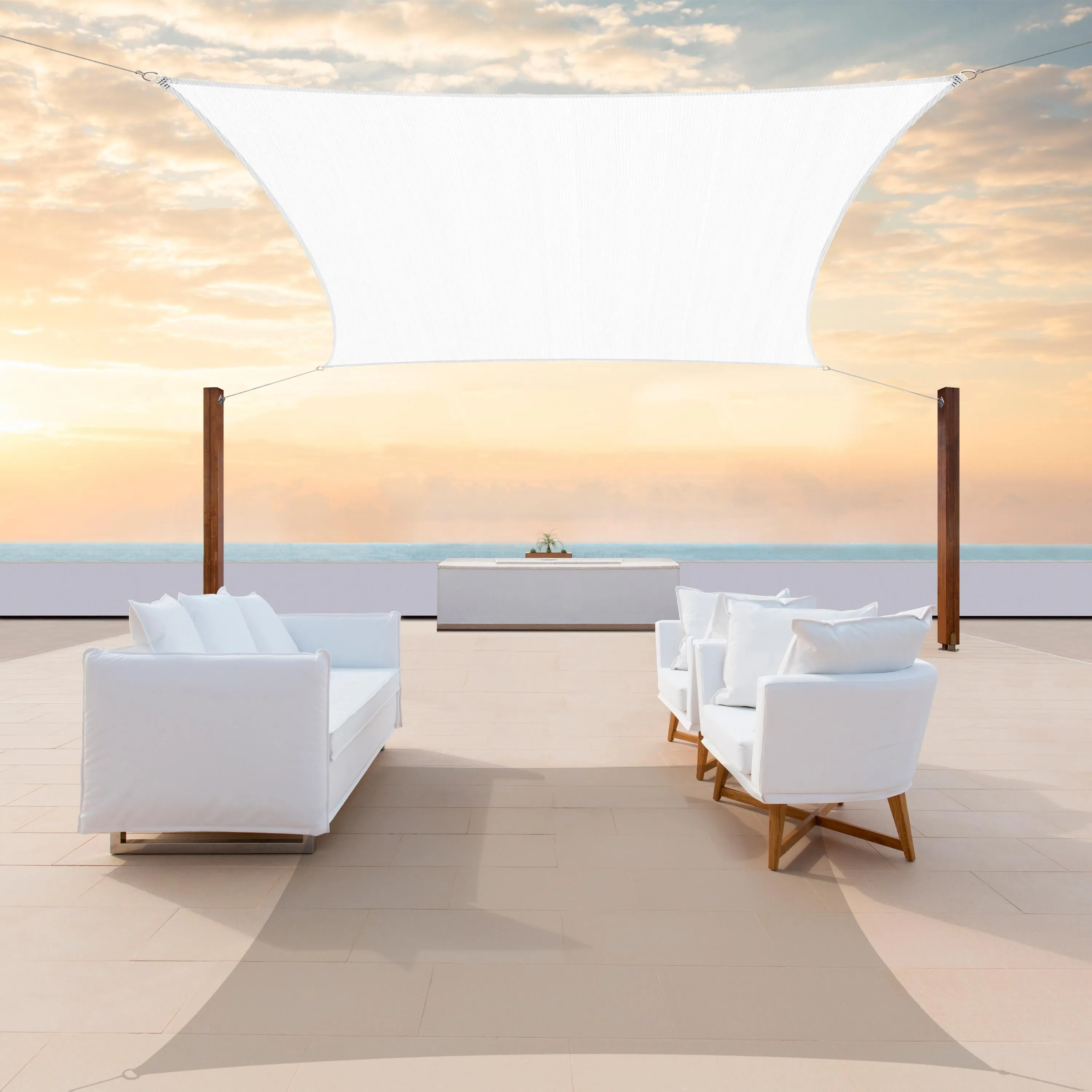 Square Sun Shade Sail Canopy, Commercial Grade, 4 Sizes, 8 Colors