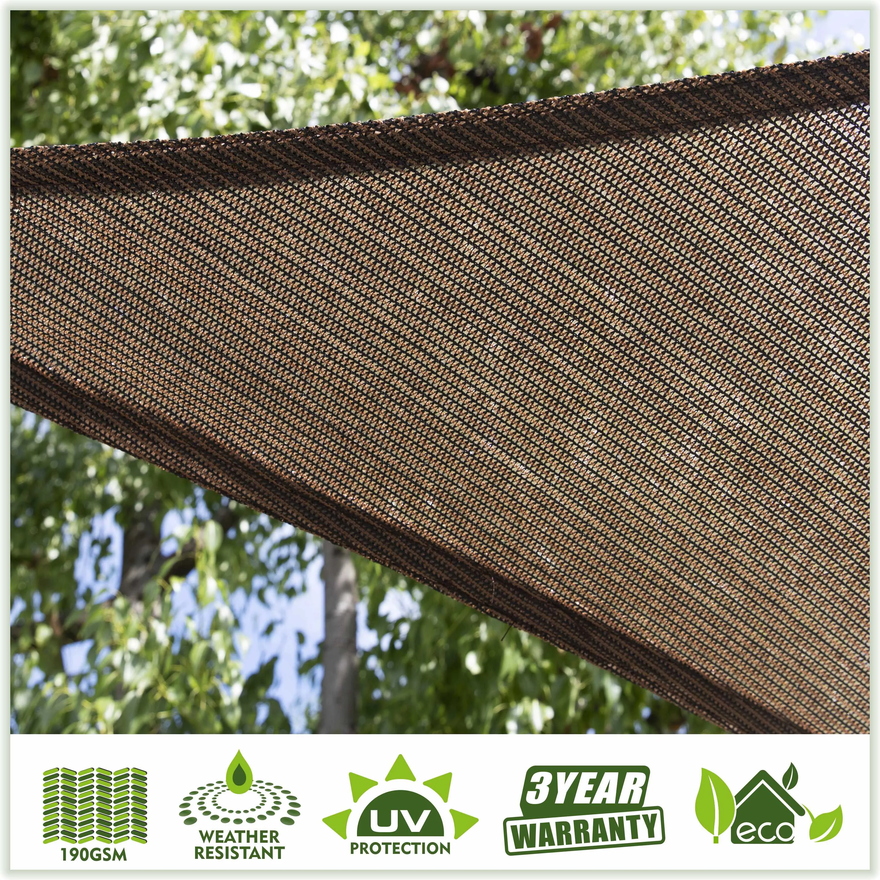 Square Sun Shade Sail Canopy, Commercial Grade, 4 Sizes, 8 Colors