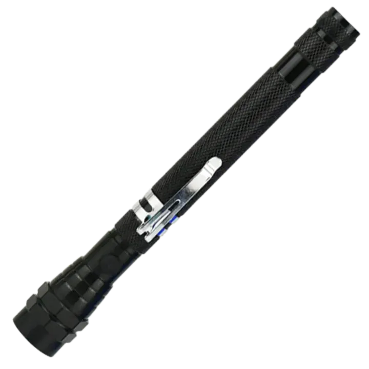 Telescopic magnetic LED flashlight