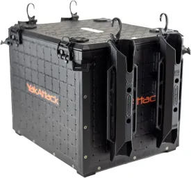YakAttack BlackPak Pro 13" x 16" Kayak Fishing Crate with 4 Rod Holders - Black | Tackle Storage Box & Gear Organizer for Kayaks | Lightweight, Durable & Customizable Marine Accessory | Made in USA