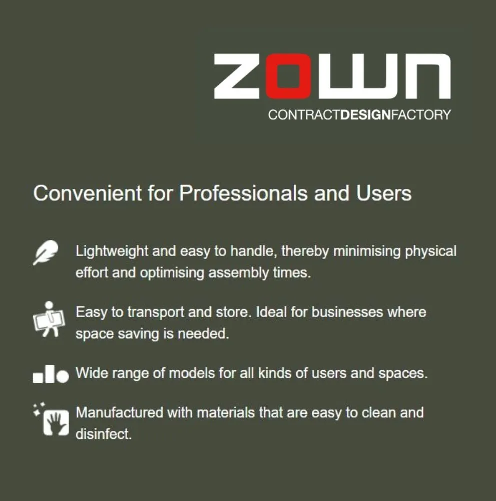 Zown Height Adjustable Rectangular Plastic Folding Table - 6ft x 2ft 6 (1830mm x 760mm)