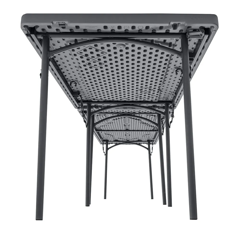 Zown Height Adjustable Rectangular Plastic Folding Table - 6ft x 2ft 6 (1830mm x 760mm)